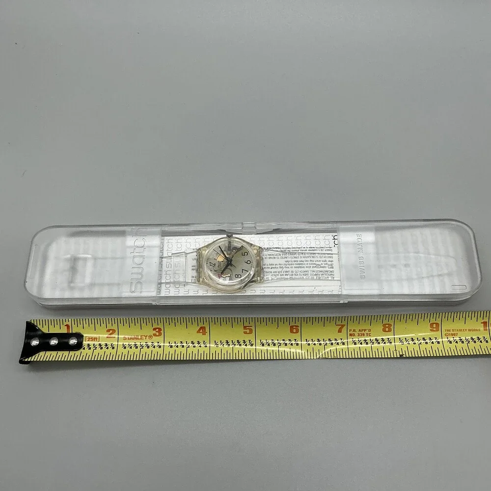 Vintage Swatch Melted Minutes Mens Watch 34mm Silver Skeleton Dial New Battery